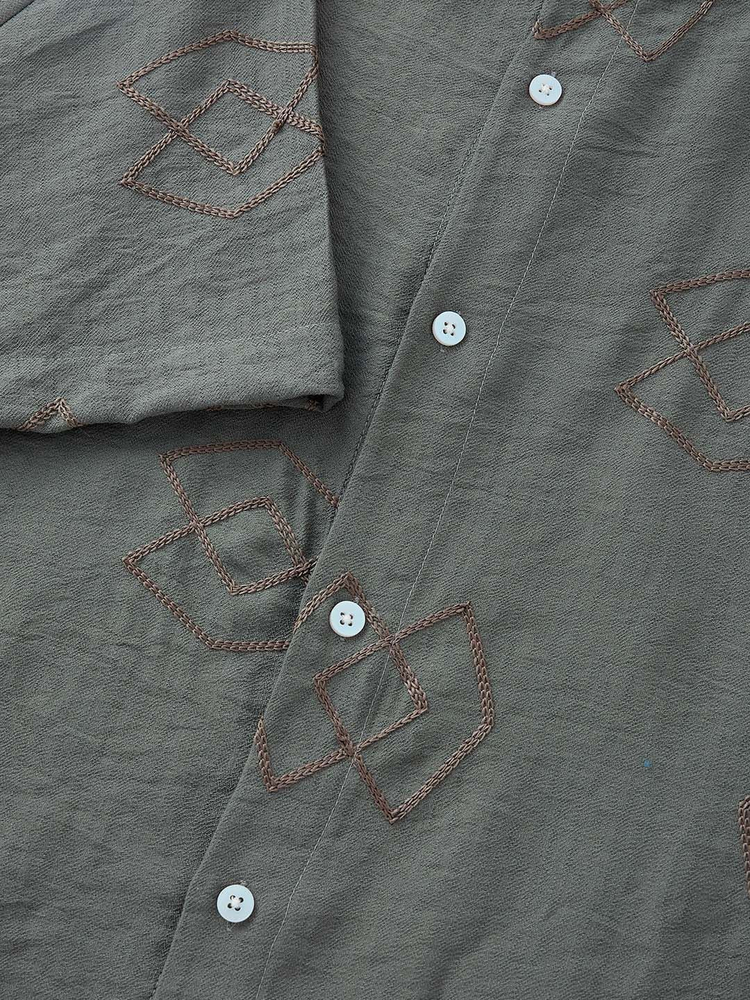 Thomas Scott Men Embroidered Regular Fit Casual Shirt