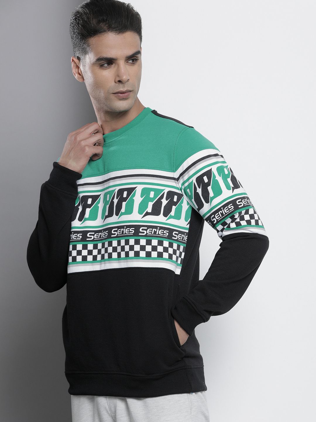The Indian Garage Co Men Black Printed Sweatshirt