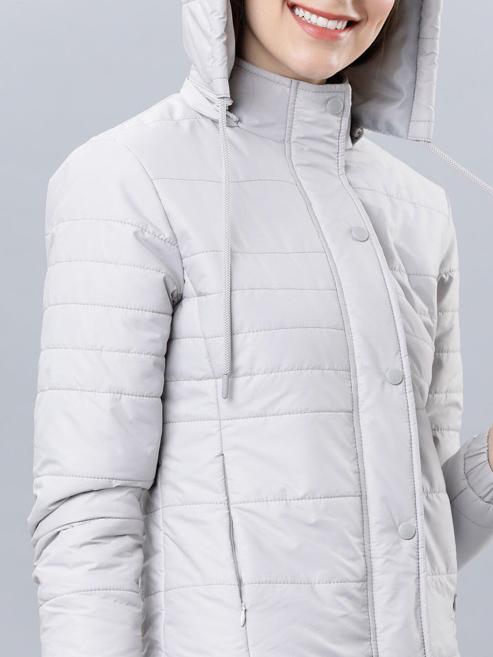 Tokyo Talkies Women Grey Solid Padded Jacket
