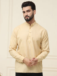 SOJANYA Mandarin Collar Cotton Silk Kurta Pendek Biasa