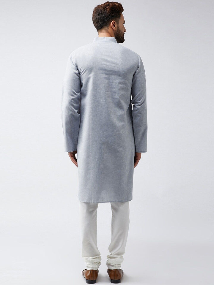 SOJANYA Lelaki Grey Solid Kurta Lurus