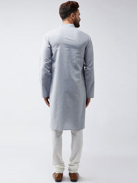 SOJANYA Lelaki Grey Solid Kurta Lurus