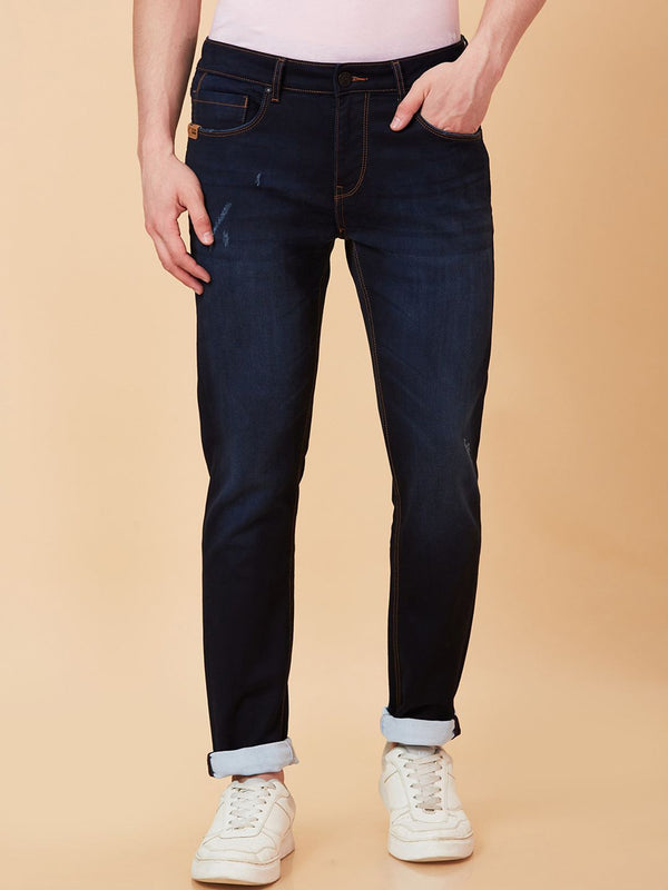 Being Human Men Slim Fit Low Distress Light Fade Jeans