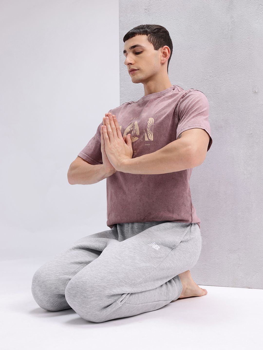 HRX by Hrithik Roshan Men Printed Pure Cotton Yoga T-shirt