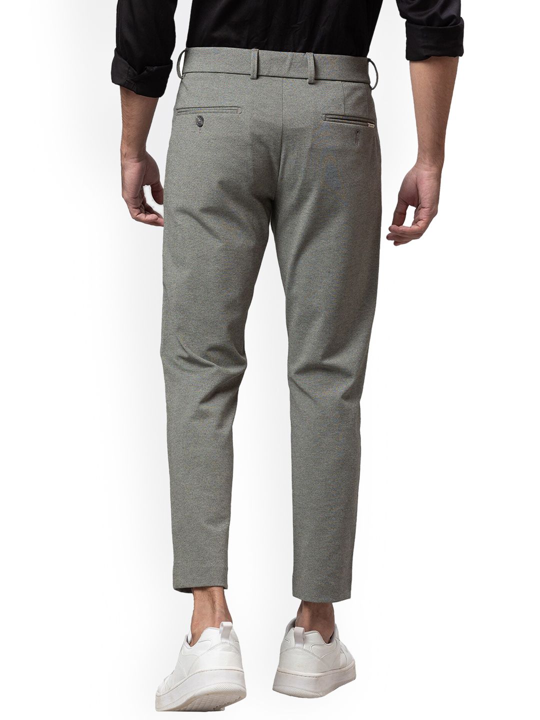 Being Human Men Grey Cropped Regular Trousers