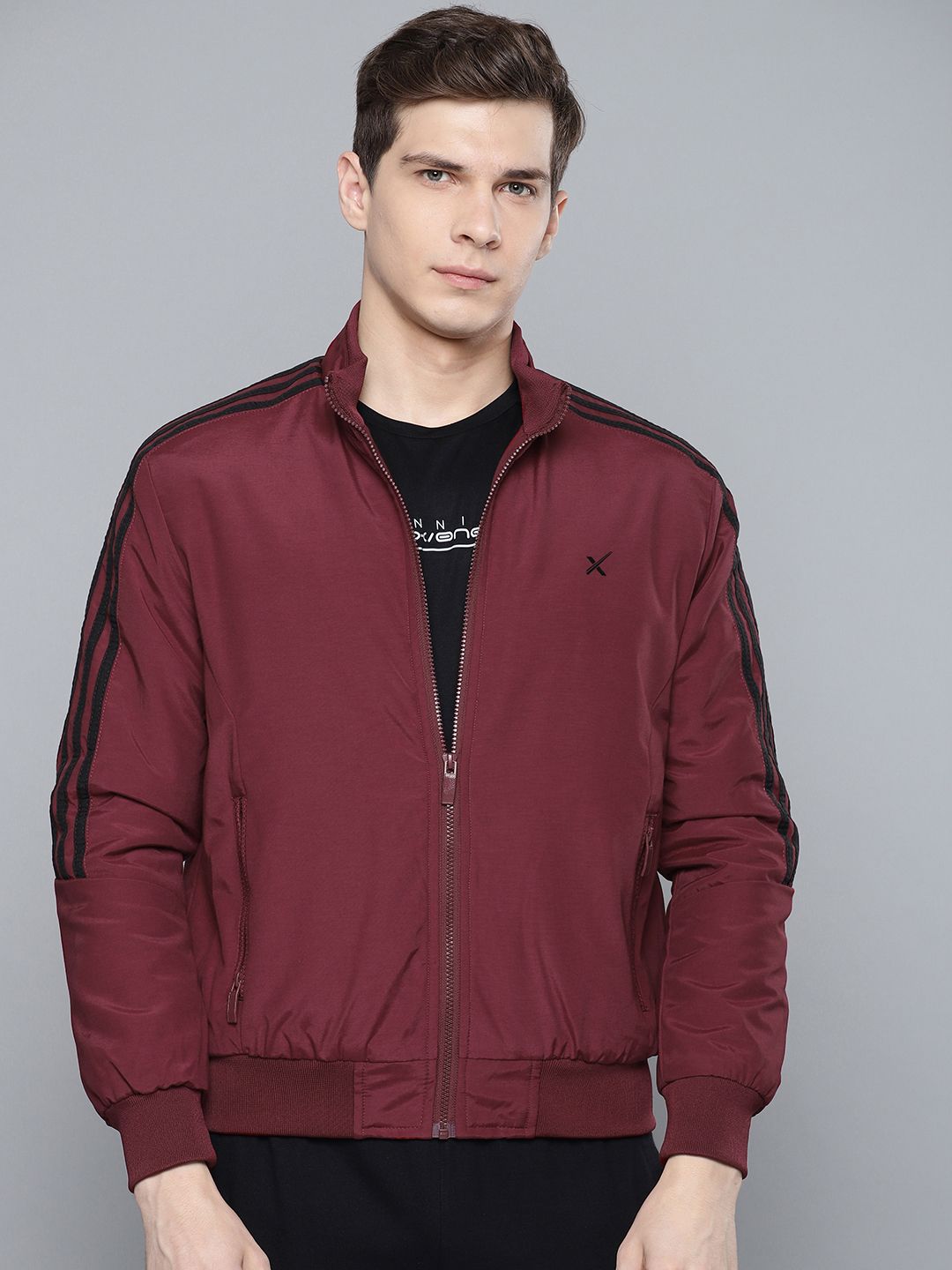 HRX by Hrithik Roshan Men Maroon Solid Active Bomber Jacket