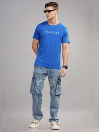 ADRO Men Typography Applique T-shirt