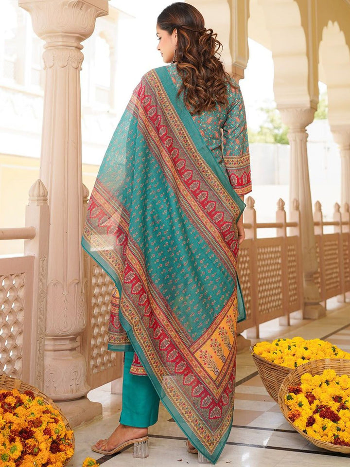 KALINI Women Ethnic Motifs Printed Kurta with Trousers & With Dupatta