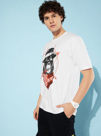 Difference of Opinion Men Printed Pure Cotton Oversize T-shirt