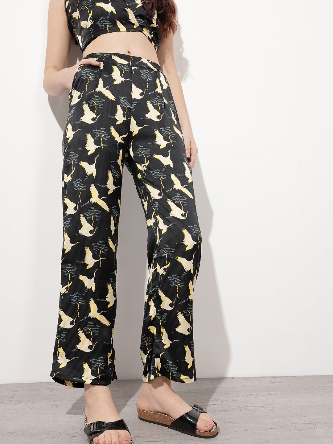 DressBerry Close To Nature Bird Printed Trousers