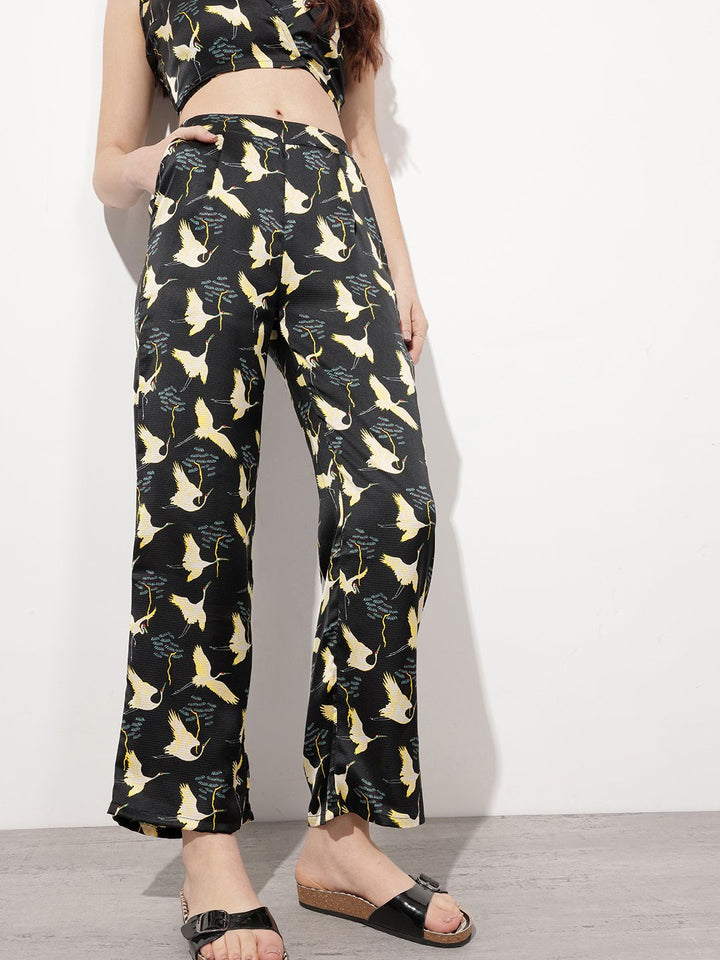 DressBerry Close To Nature Bird Printed Trousers