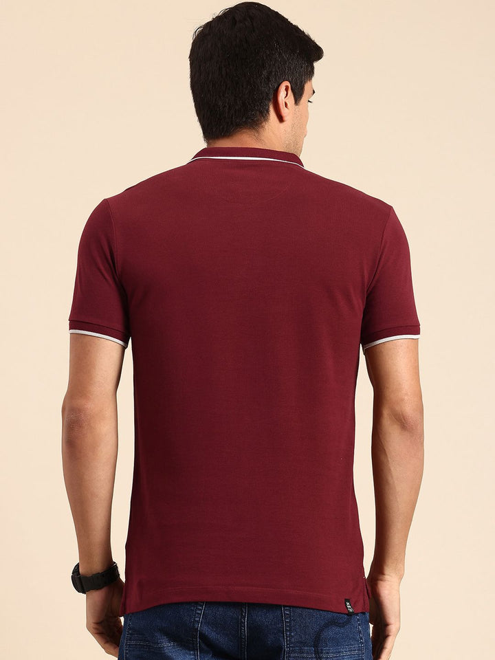 Being Human Geometric Printed Polo Collar Pure Cotton T-shirt