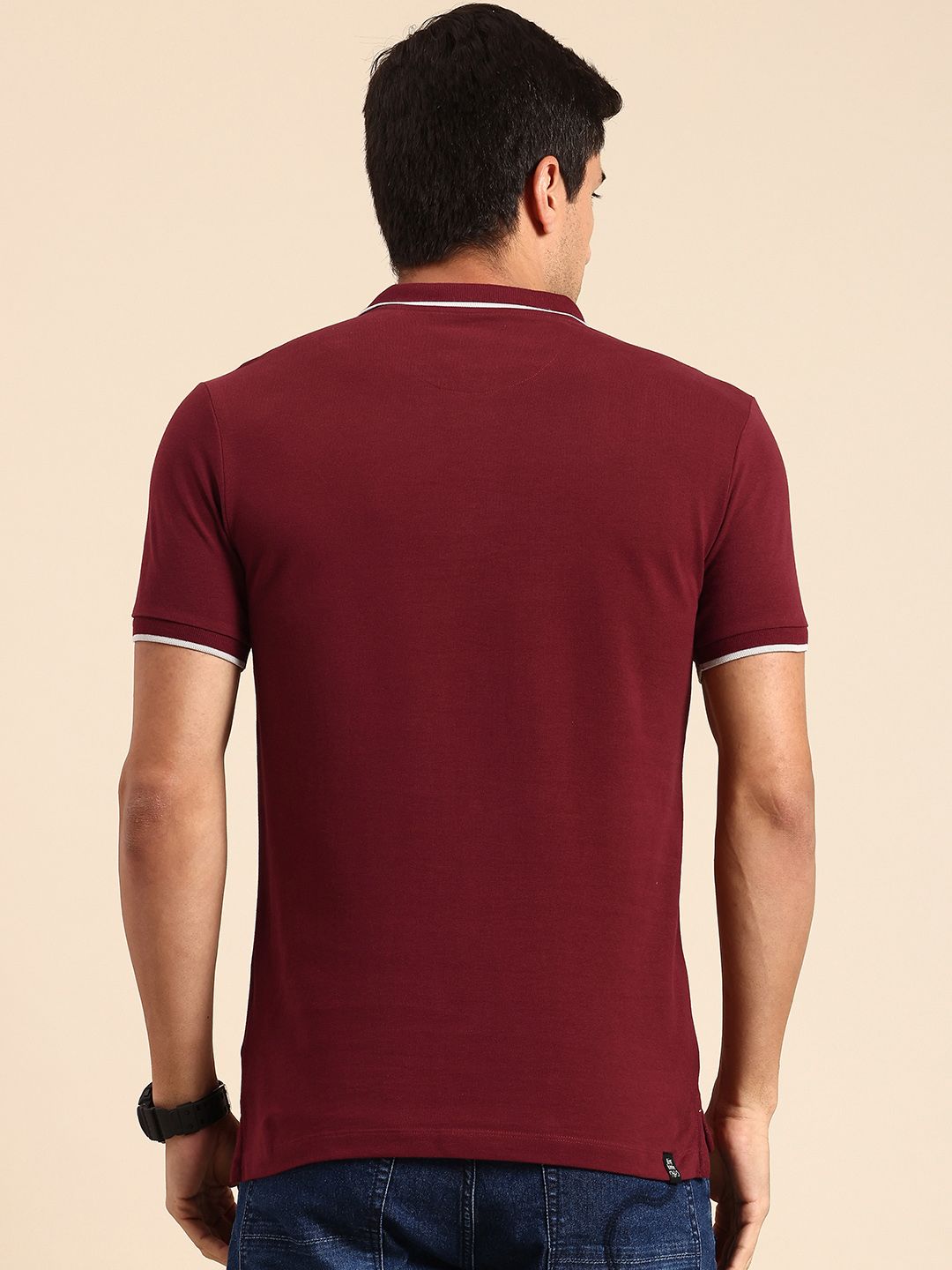 Being Human Geometric Printed Polo Collar Pure Cotton T-shirt