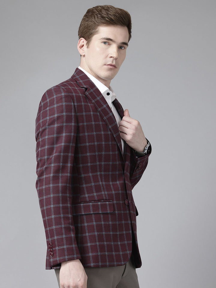 Park Avenue Checked Single-Breasted Semiformal Blazer