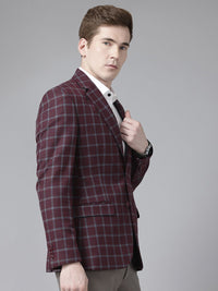 Park Avenue Checked Single-Breasted Semiformal Blazer
