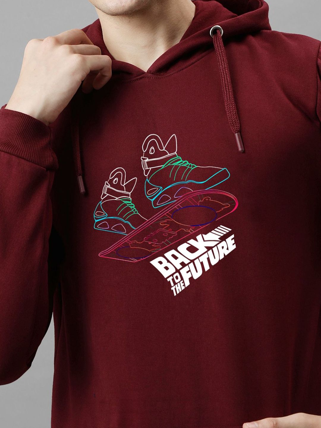 ADRO Men Printed Hooded Pullover Sweatshirt
