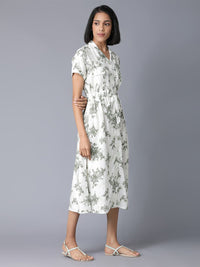 W White Floral Midi Dress