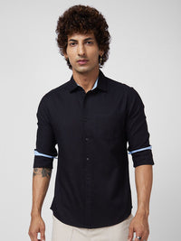 VASTRADO Classic Slim Fit Textured Self Design Cotton Casual Shirt