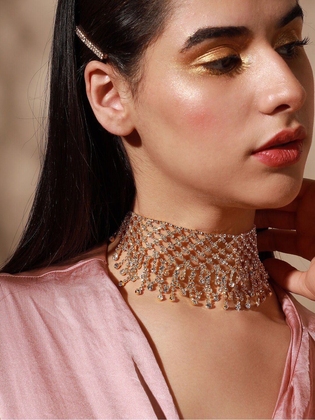 Kalung Parti Pereka Designer Stone-Plated Silver Stone