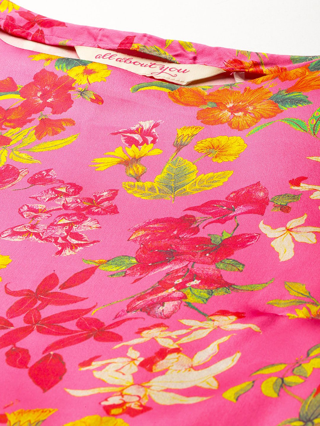 all about you Floral Print Satin A-Line Midi Dress