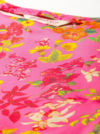 all about you Floral Print Satin A-Line Midi Dress