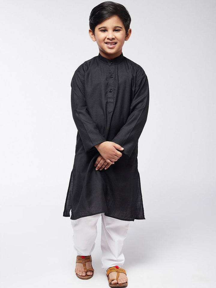 SOJANYA Boys Black Kurta