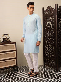 House of Pataudi Striped & Embroidered Jashn Kurta