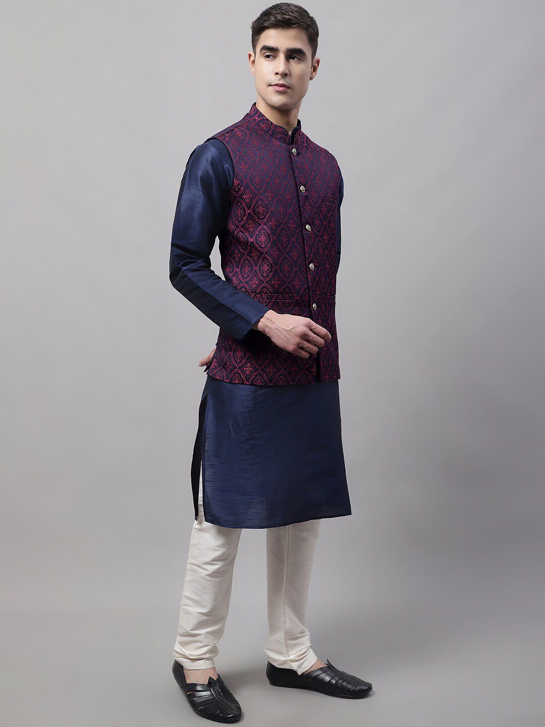 Jompers Men Woven Design Nehru Jacket