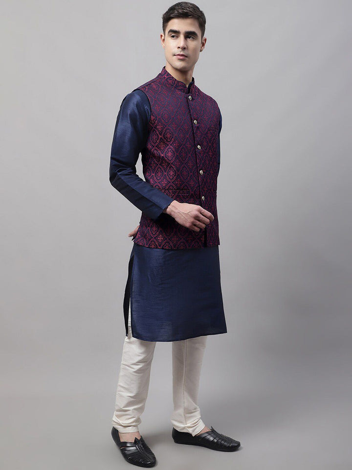 Jompers Men Woven Design Nehru Jacket