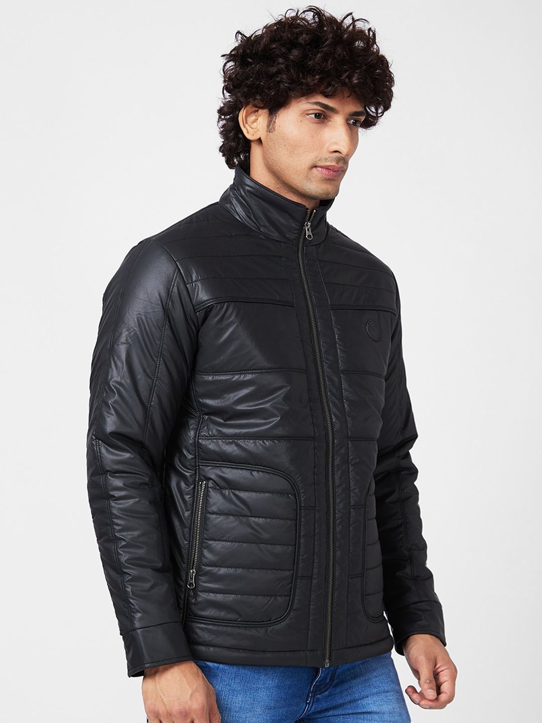 SPYKAR Stand Collar Puffer Jacket