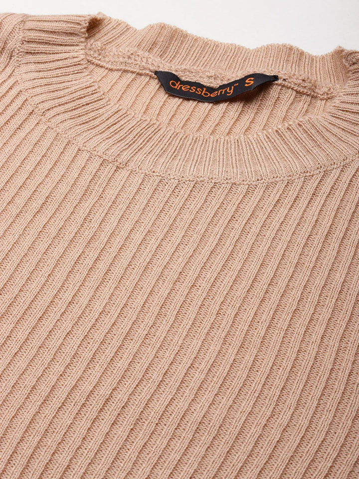 DressBerry Women Ribbed Acrylic Pullover
