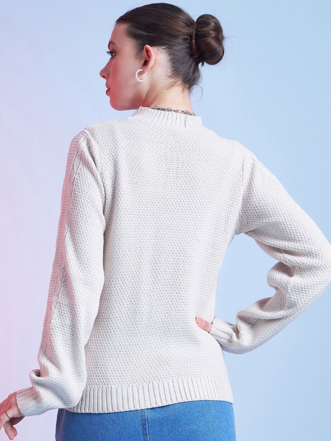 STREET 9 Self Design Acrylic Pullover
