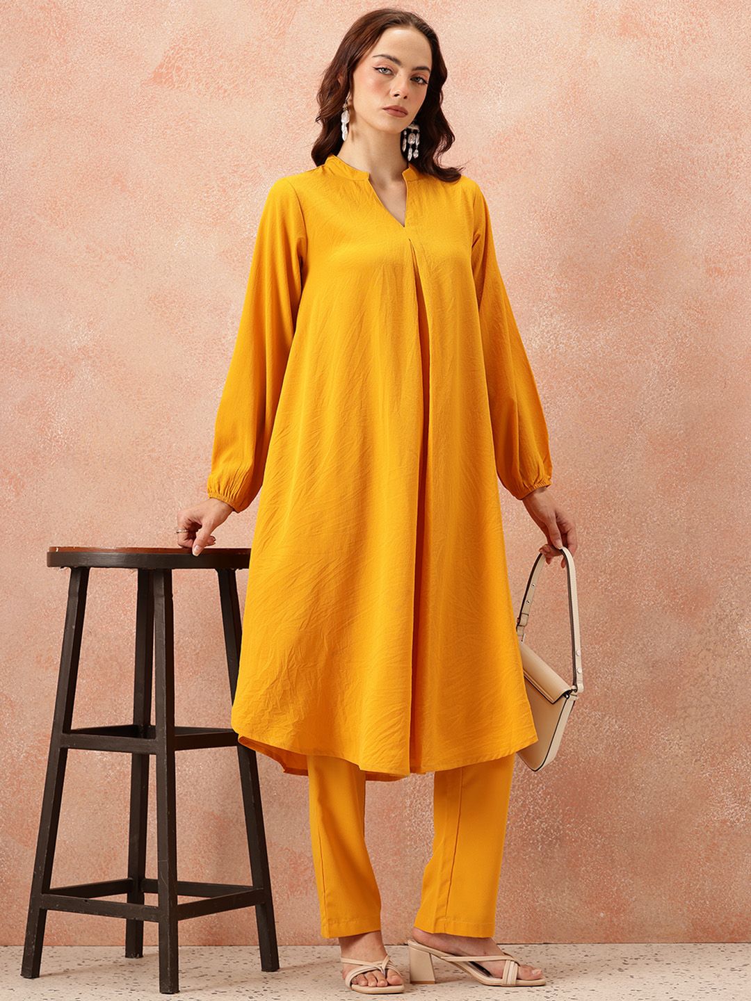 all about you Puff Sleeves Kurta & Trousers