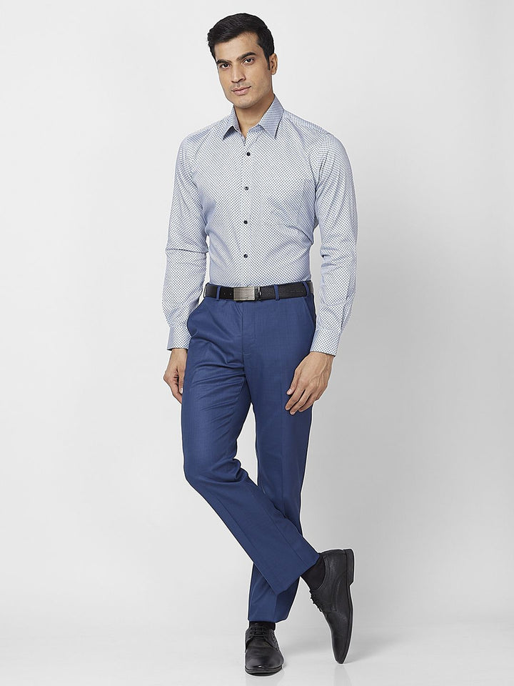Park Avenue Men Textured Smart Fit Low-Rise Formal Trouser