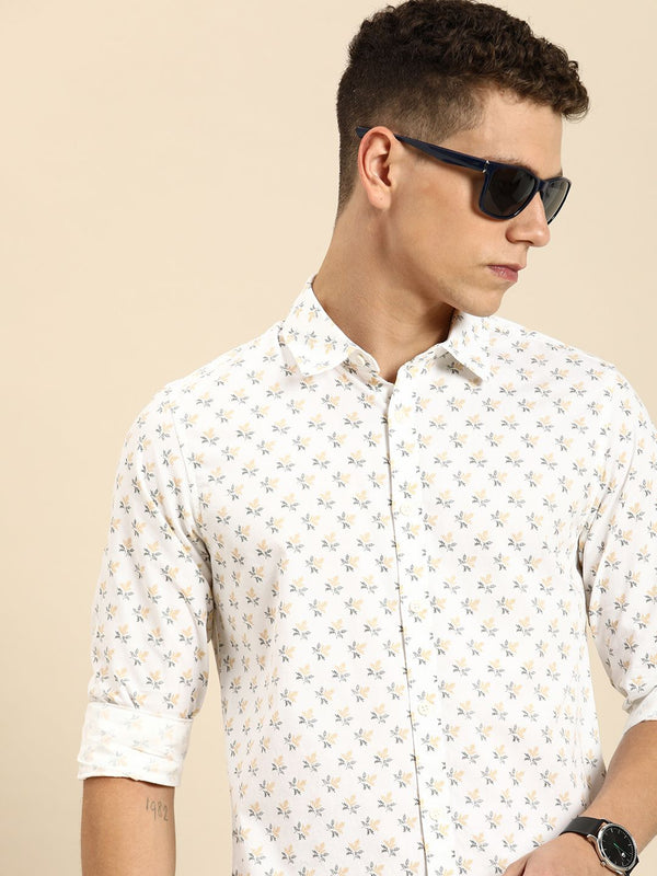 Being Human Pure Cotton Floral Printed Casual Shirt