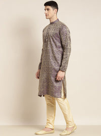 SOJANYA Band Collar Ethnic Motifs Woven Design Kurta