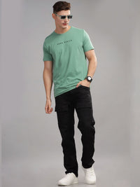 ADRO Men Typography Printed Raw Edge T-shirt