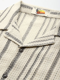 The Indian Garage Co Men Textured Open Weave Knitted Relaxed Fit Shirt
