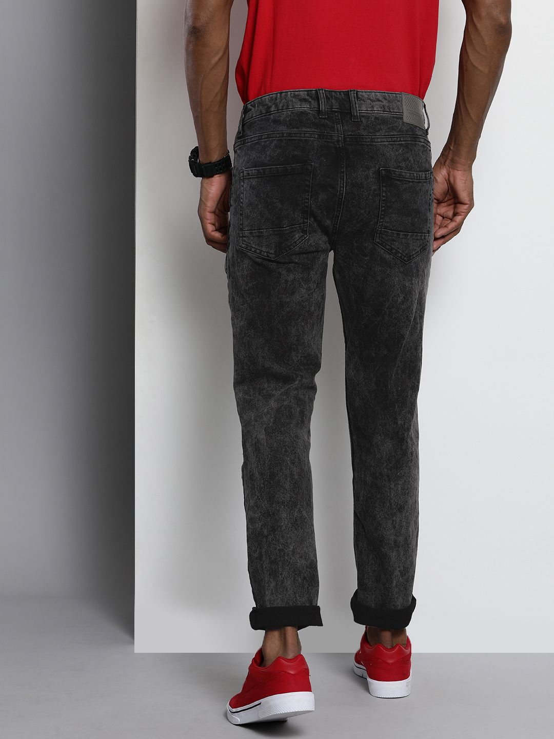 The Indian Garage Co Men Black Slim Fit Stretchable Jeans