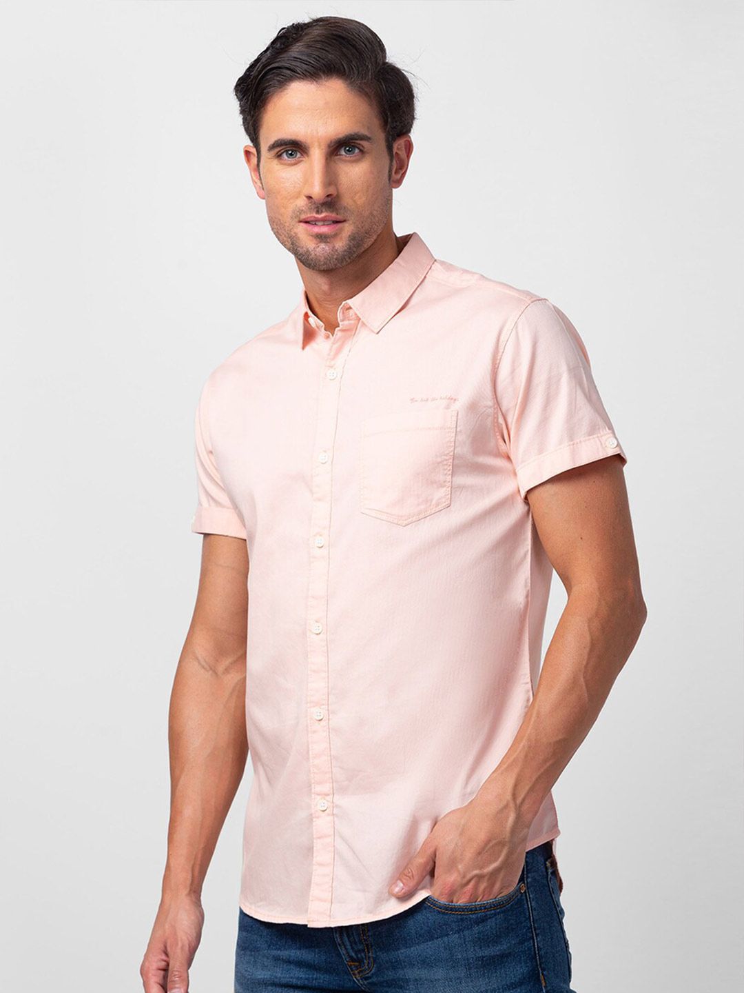 SPYKAR Men Classic Slim Fit Cotton Casual Shirt