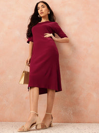 all about you Cotton Ribbed Side Slits Sheath Midi Dress