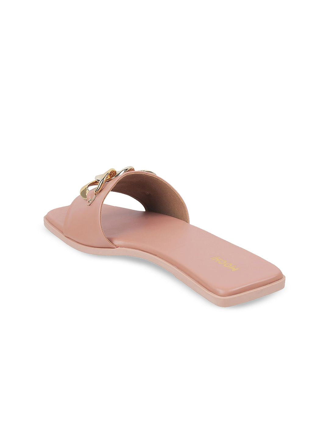 Mochi Women Pink Embellished Open Toe Flats