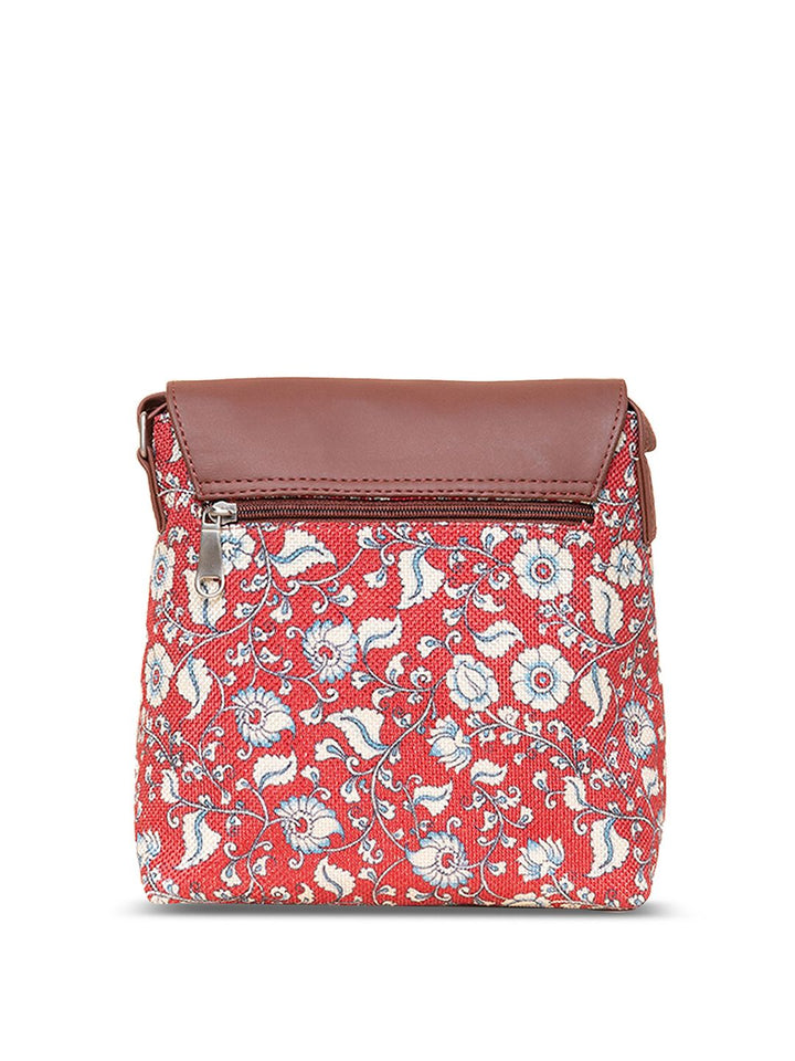 ZOUK Brown Ethnic Motifs Printed Shopper Sling Bag