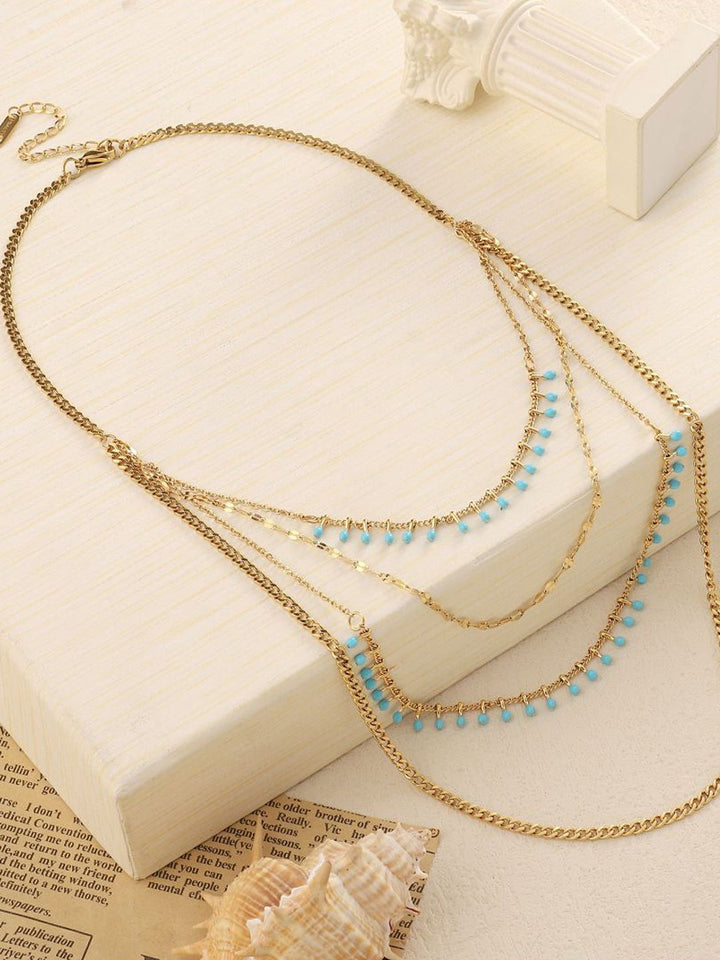 Kalung keluli tahan karat berlapis masin