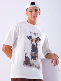 The Indian Garage Co Men Graphic Printed Round Neck Cotton Oversized T-shirt