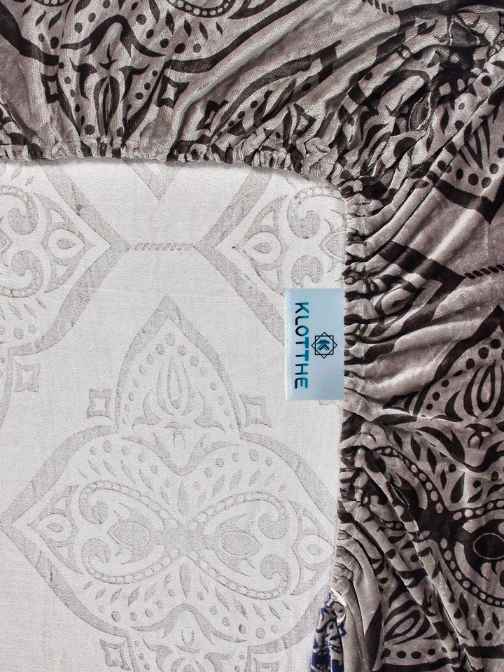 Moda Rapido X KLOTTHE Brown & Grey Geometric 300 TC Single Bedsheet with 1 Pillow Covers