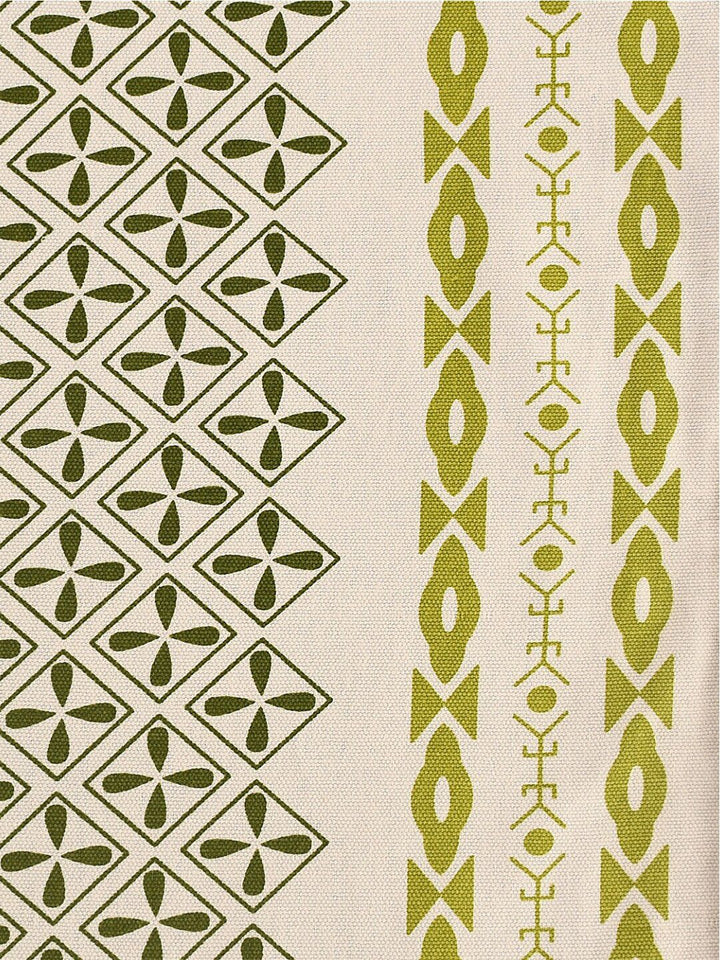 URBAN SPACE Cream-Colored Printed Pure Cotton 4-Seater Table Cover
