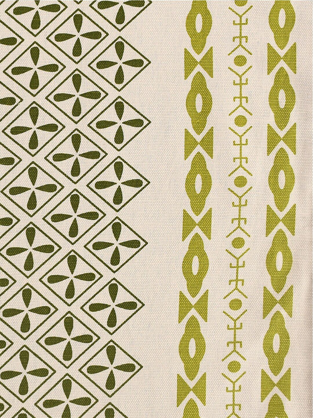 URBAN SPACE Cream-Colored Printed Pure Cotton 4-Seater Table Cover