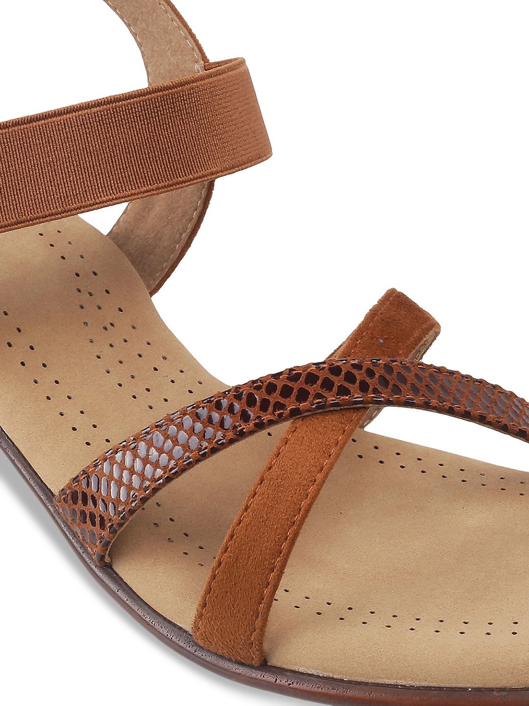 Metro Brown Block Sandals Heels