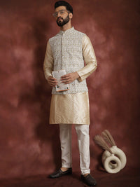Anouk Ethnic motifs embroidered Mandarin Collar Long Sleeves Kurta Set